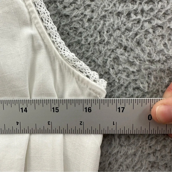 NWT Knox Rose Sleeveless Tank Dress White Crochet Cotton Blend Shift Women Small - Picture 9 of 10